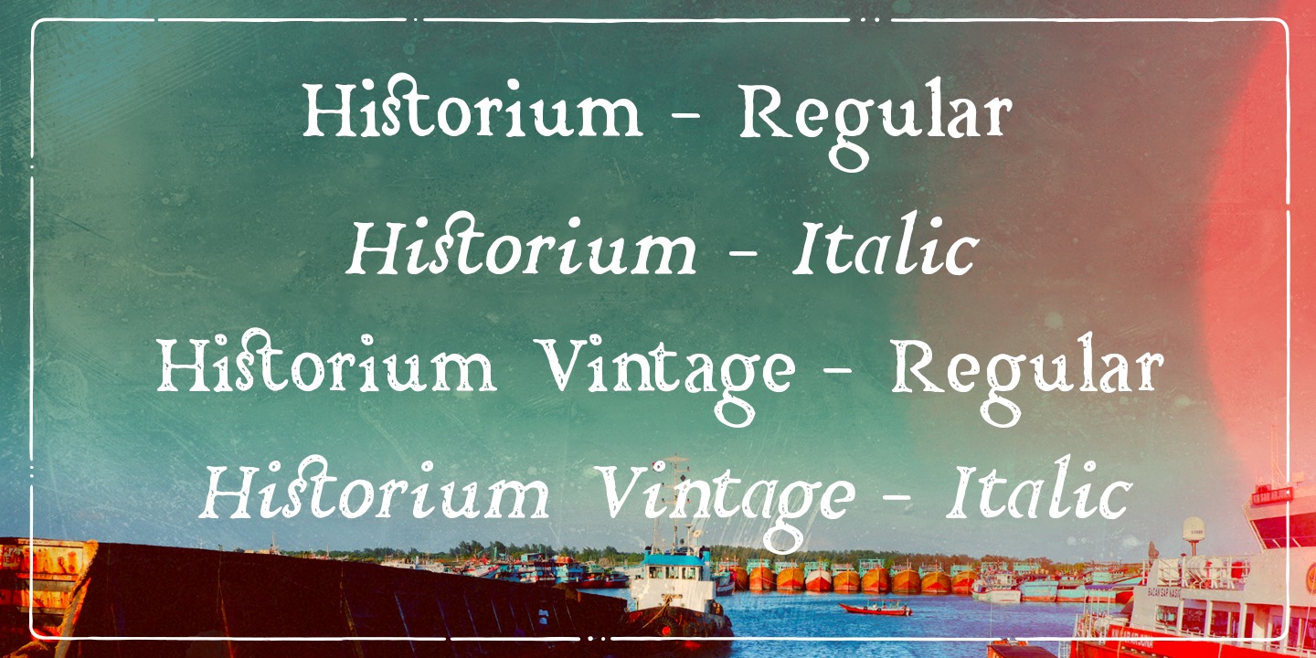 Beispiel einer Historium Vintage Italic-Schriftart